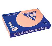 Clairefontaine Trophee - Risma di 500 fogli di Carta colorata, 80 g A3 salmone