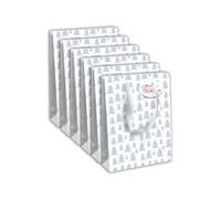 Clairefontaine X-29523-2Cpack - Set di 6 sacchetti regalo Excellia, formato grande, 26,5 x 14 x 33 cm, 210 g, motivo: alberi blu, sfondo bianco, ideale per: giochi da tavolo, puzzle, regali