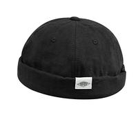 Clakllie Berretto Portuale Uomo Cotone Docker cap Cappello Senza Visiera Estivo Berretto Docker Regolabile Retro Brimless Beanie Hat Classic Docker Leon Hat Cappello da Porto Rolled Cuff （56-60CM）