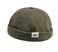 Clakllie Berretto Portuale Uomo Cotone Docker cap Cappello Senza Visiera Estivo Berretto Docker Regolabile Retro Brimless Beanie Hat Classic Docker Leon Hat Cappello da Porto Rolled Cuff （56-60CM）