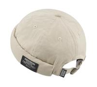 Clakllie Cotone Dockercap Skullcap - Retro Docker-cap Berretto da Portuale da Uomo - Cappello da Marinaio Cappello Rolled Docker Regolabile Unisex Brimless Beanie Hat cap