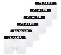 CLALER - Boxer da Uomo, Confezione da 6 Pezzi, in Cotone, Comodi e Traspiranti, Adatti per Lo Sport all'Aria Aperta 6 x Bianco. L