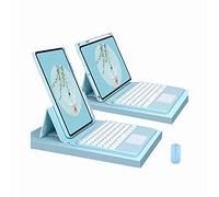 CLALOC Custodia Con Tastiera Per Ipad 1St 2Nd 3Rd 4Th 5Th 6Th 2017 2018 2020 2021 2022, 360 Rotante Magneticamente Staccabile Bluetooth Wireless Keyboard Cover Con Il Mouse,Sky blue,Air 2 2014 9.7
