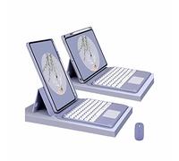 CLALOC Custodia Con Tastiera Per Ipad 1St 2Nd 3Rd 4Th 5Th 6Th 2017 2018 2020 2021 2022, 360 Rotante Magneticamente Staccabile Bluetooth Wireless Keyboard Cover Con Il Mouse,Lavanda,Pro 11 2021