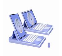 CLALOC Custodia Con Tastiera Per Ipad 1St 2Nd 3Rd 4Th 5Th 6Th 2017 2018 2020 2021 2022, 360 Rotante Magneticamente Staccabile Bluetooth Wireless Keyboard Cover Con Il Mouse,Viola,10th 10.9 2022