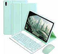CLALOC Custodia con Tastiera per Samsung Galaxy Tab A7 2020 da 10.4 Pollici E Supporto per S Pen Incorporato Smart Cover Sottile con Tastiera Bluetooth Rimovibile per Galaxy Tab A7 2020,Verde