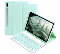 CLALOC Custodia Con Tastiera Per Samsung Galaxy Tab S8U S9U Tablet Custodia Protettiva Tastiera Staccabile Senza Fili Bluetooth Per Galaxy Tab S9+ S8+ S7+ Tablet Cover,Verde,S9 U