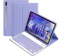 CLALOC Custodia Con Tastiera Per Samsung Galaxy Tab S8U S9U Tablet Custodia Protettiva Tastiera Staccabile Senza Fili Bluetooth Per Galaxy Tab S9+ S8+ S7+ Tablet Cover,Viola,S9 11