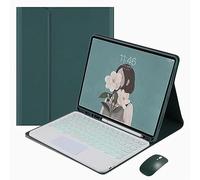 CLALOC Custodia con Tastiera per Samsung Galaxy Tab S9FE/S9/S8/S7/A7/A8/A9 con Supporto per S Pen, 7 Colori Retroilluminati Slim Stand Cover Tastiera Wireless Staccabile,Dark Green,S9 Fe 10.9