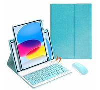 CLALOC Custodia Tastiera Per Huawei Matepad Tablet Compute 2020 2021 2022 2023, Tastiera Bluetooth Staccabile Con Supporto Per Matita, Ruotabile A 720°, Smart Cover Con Mouse,Blu,M6 10.8