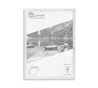 CLAMARO "COLLAGE 20" Cornice 18x26 realizzata a mano su misura | Rovere Sanremo Bianco | Moderno telaio per foto in legno MDF da 20 mm di larghezza e design slim, incluso vetro acrilico, pannello