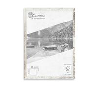 Clamaro 'COLLAGE 20' Cornice 51x76 Fatto a Mano | Bianco vintage | Moderna Cornice in MDF | 20 mm slim design | con Vetro Acrilico, Pannello Posteriore e Gancio