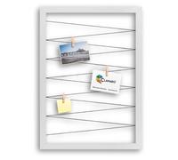 Clamaro 'Collage Flex' Cornice Portafoto 50 x 70 cm | Bianco Opaco | Cornice per foto collage con elastici e mollette fotografiche | Ideale come galleria per foto o cartoline