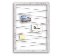 Clamaro 'Collage Flex' Cornice Portafoto 50 x 70 cm | Bianco Vintage | Cornice per foto collage con elastici e mollette fotografiche | Ideale come galleria per foto o cartoline