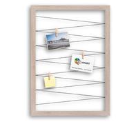 Clamaro 'Collage Flex' Cornice Portafoto 50 x 70 cm | Quercia Sonoma | Cornice per foto collage con elastici e mollette fotografiche | Ideale come galleria per foto o cartoline