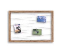 CLAMARO 'Collage Line' porta foto 75 x 55 cm | rovere Catania | cornice orizzontale con filo di iuta e clip di legno | ideale come galleria di collage fotografico, parete fotografica o cornice