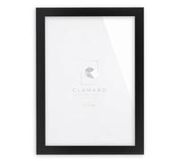 Clamaro Cornice Multipla Collage, Legno MDF, Nero Opaco, 25 x 50 cm | Fatto a Mano in Germania, Larghezza Modanatura 30 mm, con Pannello Posteriore e Gancio Dentato, per Verticale e Orizzontale