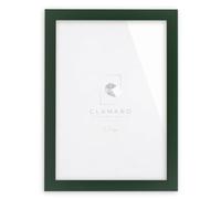 Clamaro Cornice Multipla Collage, Legno MDF, Verde Scuro, 25 x 30 cm | Fatto a Mano in Germania, Larghezza Modanatura 30 mm, con Pannello Posteriore e Gancio Dentato, per Verticale e Orizzontale