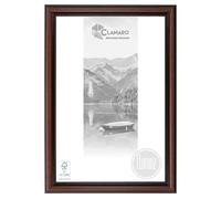 CLAMARO 'Firenz' Cornice portafoto in legno massello anticato, 32 x 40 cm, marrone, larghezza 40 mm, stile shabby chic, stile barocco, cornice in legno con vetro acrilico, parete posteriore, gancio in