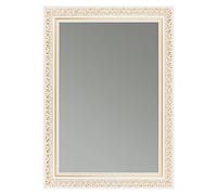 CLAMARO Friedrich, specchio da parete anticato, 40 x 60 cm, con cornice, bianco oro, shabby chic, stile barocco, con cornice in legno, specchio barocco con gancio in metallo e materiale di montaggio