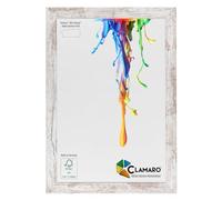 CLAMARO "Neo Collage" Cornice portafoto 40x90 realizzata a mano su misura | Bianco vintage | Cornice in legno MDF design vintage con vetro acrilico e supporto metallico (formato orizzontale e