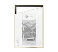 CLAMARO "SFR35" Cornice con giunti nascosti per telaio a cuneo da 100x100 cm | Nero Oro | Cornice in legno MDF per tele a telaio incl. sospensione e materiale di montaggio