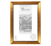 CLAMARO 'Sofia' - Cornice portafoto in legno massiccio anticato, 32 x 51 cm, colore: oro | 50 mm di larghezza Shabby Chic Vintage Barocco, cornice in legno con vetro acrilico, parete posteriore