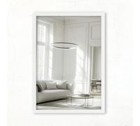 Clamaro Specchio da Parete Vision con Cornice MDF, Bianco Opaco, 80x160 cm | Fatto a Mano in Germania, Oltre 300 Misure Disponibili, Montaggio Verticale e Orizzontale, Staffa a Parete in Metallo Inclusa