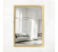 Clamaro Specchio da Parete Vision con Cornice MDF, Oro, 60 x 90 cm | Fatto a Mano in Germania, Oltre 300 Misure Disponibili, Montaggio Verticale e Orizzontale, Staffa a Parete in Metallo Inclusa