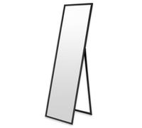 CLAMARO 'Vision' Specchio da appoggio per tutto il corpo, 170 x 60 cm, con vetro sintetico, telaio in MDF e supporto (nero) - inclinazione dello specchio regolabile - Specchio in vetro acrilico