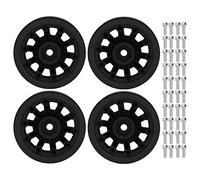 Clamo di beadlock RC RC Auto RC durevole Nylon leggero a ruote da 1.9 pollici per i cerchi per Assial SCX10 1/10 RC Crawler Cars 4 set 12 Accessori inclusi (Nero)
