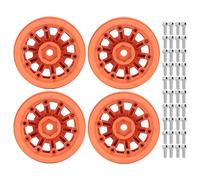Clamo di beadlock RC RC Auto RC durevole Nylon leggero a ruote da 1.9 pollici per i cerchi per Assial SCX10 1/10 RC Crawler Cars 4 set 12 Accessori inclusi (Arancia)
