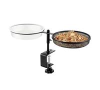 Clamp On Bird Bath - Adjustable Feeder Water Dish, Detachable Tray Design, Versatile Clamping Mechanism For Rails, Purpose Outdoor Bird Bath Feeder For Balcony Handrails Terrace Pillars