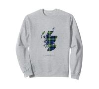 Clan Campbell Tartan, Plaid Scozzese, Scozia Visualizza Mappa Felpa