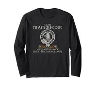 Clan MacGregor Stemma, Cognome, Scozzese Heritage Vintage Maglia a Manica
