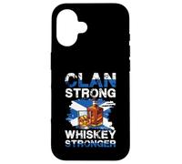 Clan Strong Whiskey Stronger Bottiglia Scottish Pride Custodia per iPhone 16