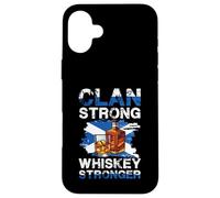 Clan Strong Whiskey Stronger Bottiglia Scottish Pride Custodia per iPhone 16 Plus
