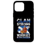 Clan Strong Whiskey Stronger Bottiglia Scottish Pride Custodia per iPhone 16 Pro Max