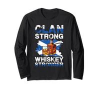 Clan Strong Whiskey Stronger Bottiglia Scottish Pride Maglia a Manica