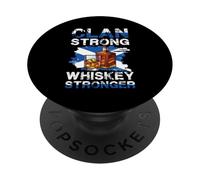 Clan Strong Whiskey Stronger Bottiglia Scottish Pride PopSockets PopGrip Adesivo