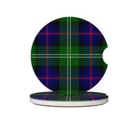 Clan Sutherland, tartan scozzese, Sottobicchieri per portabicchieri auto, confezione da 2, sottobicchieri in ceramica assorbente con base antiscivolo in sughero.