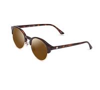 CLANDESTINE - Occhiali da Sole Sferico 9 Habana Gold Brown - Lenti HD in Nylon Marrone e Montatura di PC+ e Acciaio Inox - Occhiali Unisex - Smart Vision Technology - Più Nitidezza e Meno Riflessi