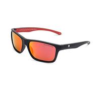 CLANDESTINE - Occhiali da Sole Square 6 Matte Black Red - Lenti in Nylon Rosso Nero e Montatura in Acetato - Occhiali da Sole Unisex - Smart Vision Technology - Più Nitidezza e Meno Riflessi