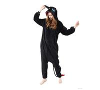 Claofoc Ohnezahn Onesie Adulto Drago Pigiama Inverno Peluche Pokemon Onesies Halloween Natale Cosplay Costume, Nero , S