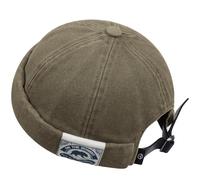 CLAPE Berretto Commando Lavoro Corduroy Docker Leon Brimless Beanie Cappello Rolled Cuff Harbour, Nero,56-60cm (Adjustable) (CT36-Green)