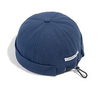 CLAPE Berretto Portuale Retro Docker cap Brimless Hat Berretto Docker da Motociclista Berretto Uomo Cotone Senza Visiera Cappello da Marinaio, Blu Urbano Blue CT15