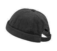 CLAPE Berretto Portuale Uomo Corduroy Docker cap Cappello Senza Visiera Estivo Berretto Docker Regolabile Retro Brimless Hat Classic Docker Leon Hat