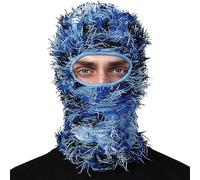 CLAPE Distressed Passamontagna in Maglia Knitted Balaclava Ski Mask Yeat Sottocasco Moto Invernale Caldo