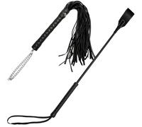 Clapery Set di 2 frustini per cavallo, 45,7 cm, con nappa nera, in pelle PU, per sport equestri e sport all'aria aperta