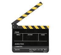 Clapper Board in Pellicola Acrilica, 30x25cm Film Clapboard Cut Action Scene Clapper Board Magneti Incorporati, Clapboard per Registi Cinematografici (Lavagna a strisce gialle